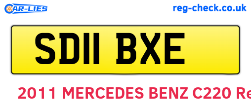 SD11BXE are the vehicle registration plates.