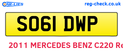 SO61DWP are the vehicle registration plates.