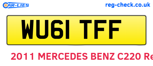 WU61TFF are the vehicle registration plates.