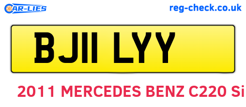 BJ11LYY are the vehicle registration plates.