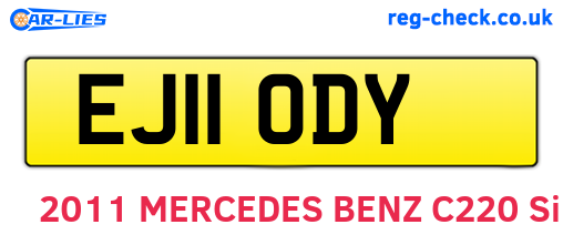 EJ11ODY are the vehicle registration plates.