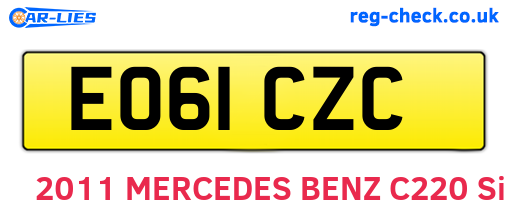 EO61CZC are the vehicle registration plates.