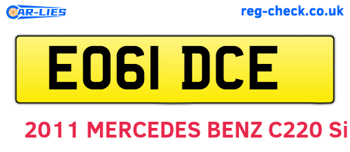 EO61DCE are the vehicle registration plates.