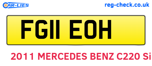 FG11EOH are the vehicle registration plates.