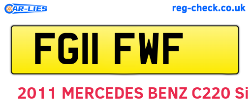 FG11FWF are the vehicle registration plates.