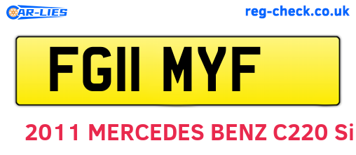 FG11MYF are the vehicle registration plates.