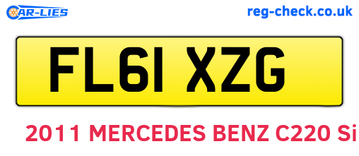 FL61XZG are the vehicle registration plates.