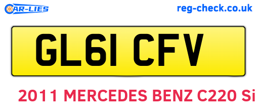 GL61CFV are the vehicle registration plates.
