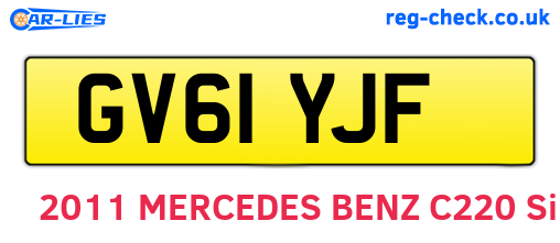 GV61YJF are the vehicle registration plates.