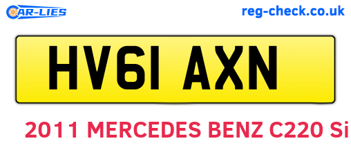 HV61AXN are the vehicle registration plates.