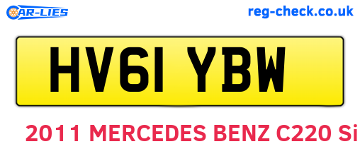 HV61YBW are the vehicle registration plates.