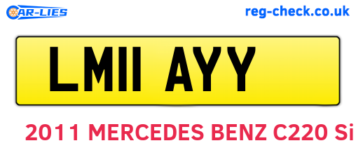 LM11AYY are the vehicle registration plates.