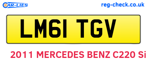 LM61TGV are the vehicle registration plates.