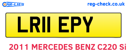 LR11EPY are the vehicle registration plates.
