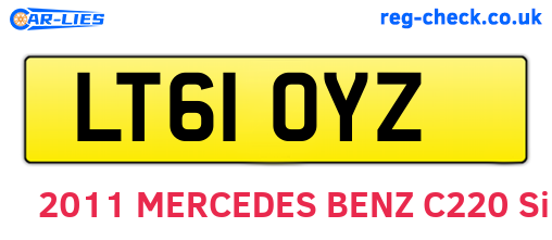 LT61OYZ are the vehicle registration plates.