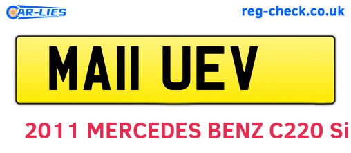 MA11UEV are the vehicle registration plates.