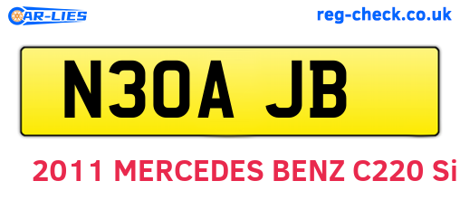 N30AJB are the vehicle registration plates.