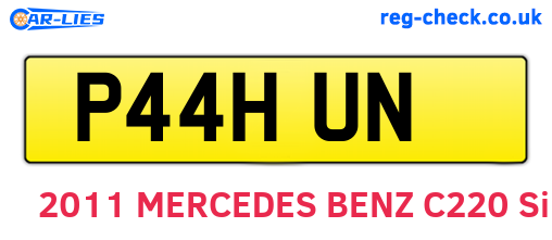 P44HUN are the vehicle registration plates.