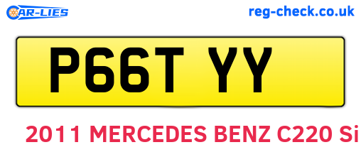 P66TYY are the vehicle registration plates.