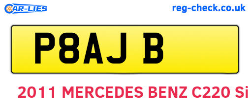 P8AJB are the vehicle registration plates.