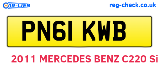 PN61KWB are the vehicle registration plates.