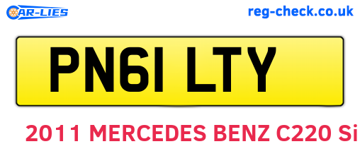 PN61LTY are the vehicle registration plates.
