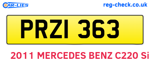 PRZ1363 are the vehicle registration plates.