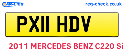 PX11HDV are the vehicle registration plates.