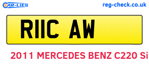 R11CAW are the vehicle registration plates.