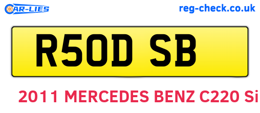 R50DSB are the vehicle registration plates.