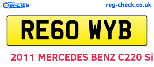 RE60WYB are the vehicle registration plates.