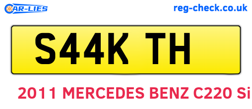 S44KTH are the vehicle registration plates.