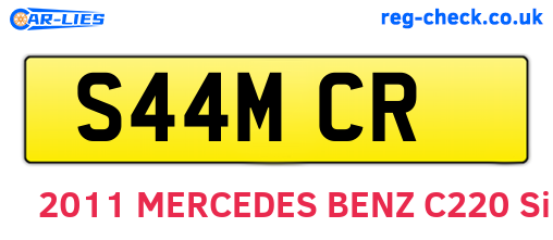 S44MCR are the vehicle registration plates.