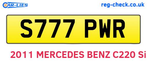 S777PWR are the vehicle registration plates.