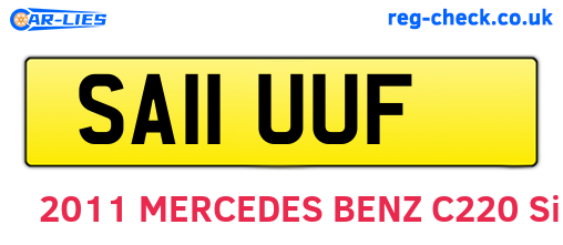SA11UUF are the vehicle registration plates.