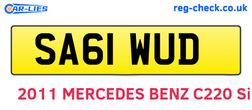 SA61WUD are the vehicle registration plates.