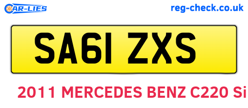 SA61ZXS are the vehicle registration plates.