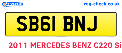 SB61BNJ are the vehicle registration plates.