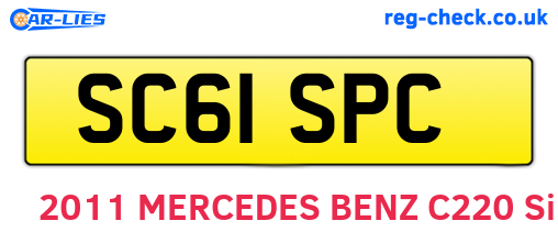 SC61SPC are the vehicle registration plates.