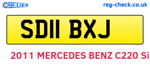 SD11BXJ are the vehicle registration plates.