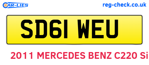 SD61WEU are the vehicle registration plates.