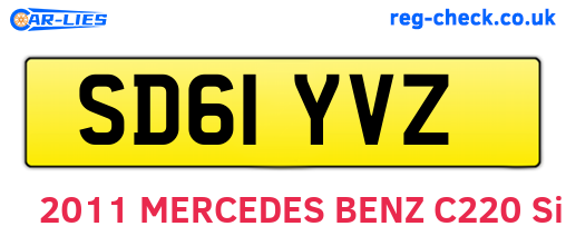 SD61YVZ are the vehicle registration plates.
