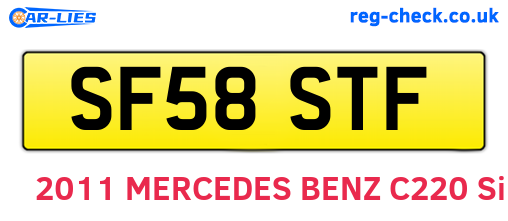SF58STF are the vehicle registration plates.