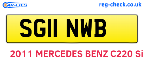SG11NWB are the vehicle registration plates.