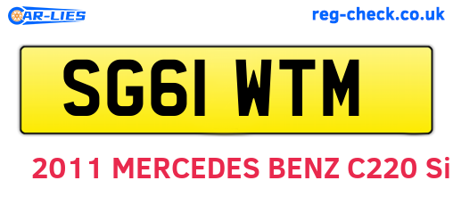 SG61WTM are the vehicle registration plates.