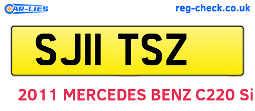 SJ11TSZ are the vehicle registration plates.