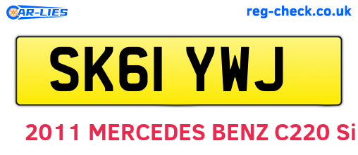 SK61YWJ are the vehicle registration plates.