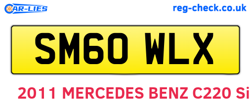 SM60WLX are the vehicle registration plates.