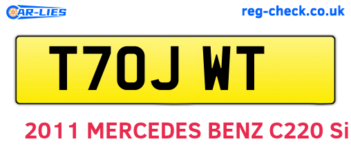 T70JWT are the vehicle registration plates.
