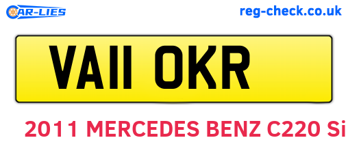 VA11OKR are the vehicle registration plates.